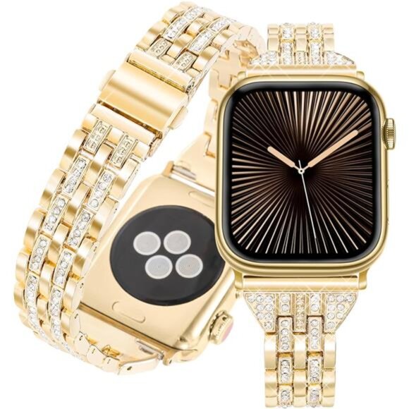 NEW Luxury Bling Gold Apple Watch Band main image 4